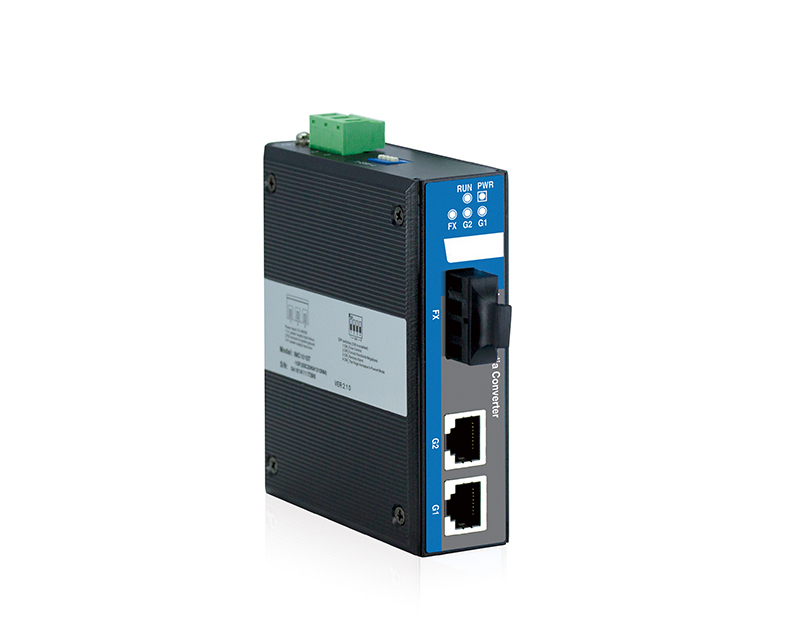 3-port Full Gigabit Unmanaged Industrial Fiber Transceiver Media Converter