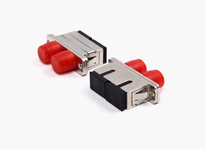 SC-FC Duplex Stainless Steel Body Optical Fiber Adapter